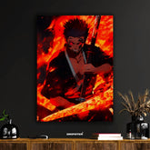 Flame-Wielding Warrior – Inferno Blade Anime Poster